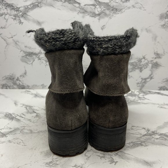 Lucky Brand Heylie Combat Boot Womens 7.5 Gray Suede Outdoor Lace Up Casual Shoe - Picture 4 of 9